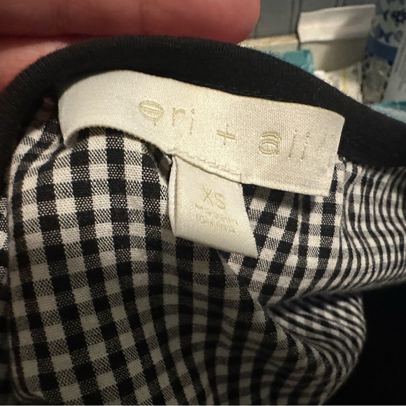 Anthropologie Eri & Ali Gingham-Peplum Back Short Sleeve Top - Picture 6 of 6